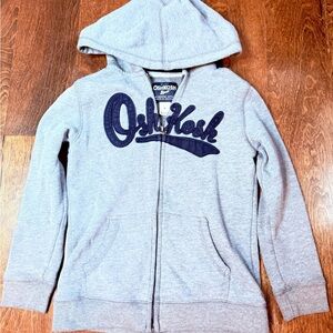 OshKosh B'gosh size 8 Light Gray Zip-Up Hoodie